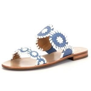 Jack Rogers Lauren Raffia Slide Sandals